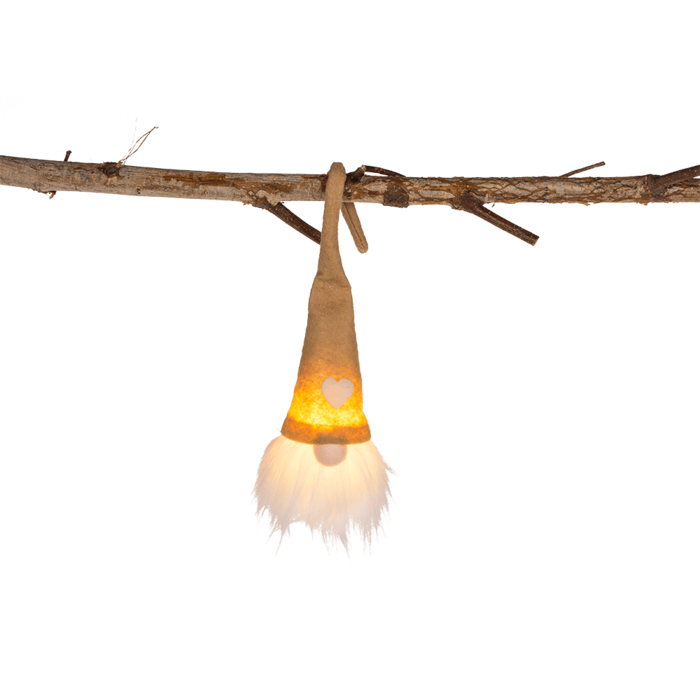 Out of the blue KG - Wholesale Christmas Decoration - Fabric Christmas gnome with LED (incl. battery),3