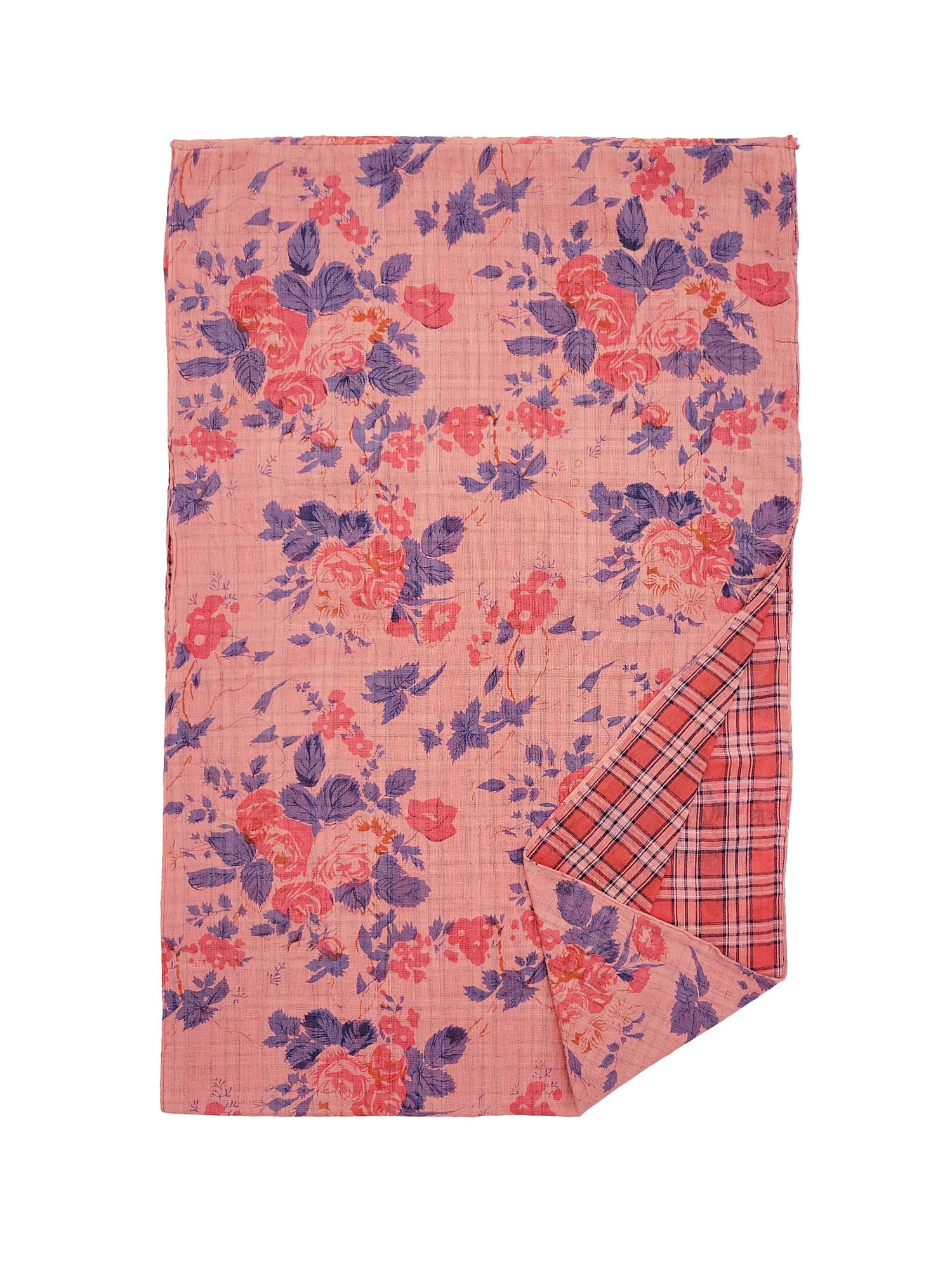 Raj Trading & Imports (USA) Inc. - Wholesale Scarf - Women's - Flora Reversible Floral Plaid Print Infinity Scarf2