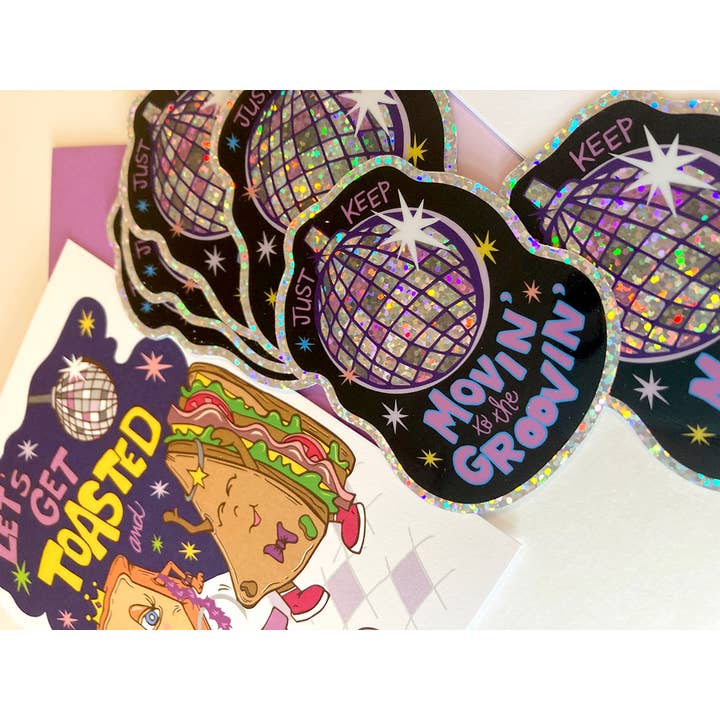SOMETHING OF A DANDY - Wholesale Sticker - Groovy Disco Die-Cut Sticker