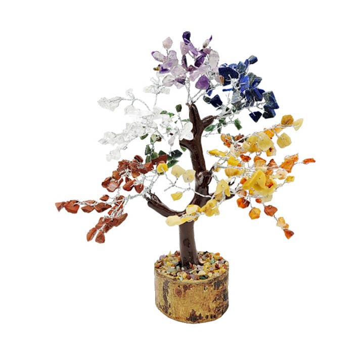 Baum des Glücks 7 Chakren 300 Steine 21 cm für den Großhandel von Artisans de Madagascar