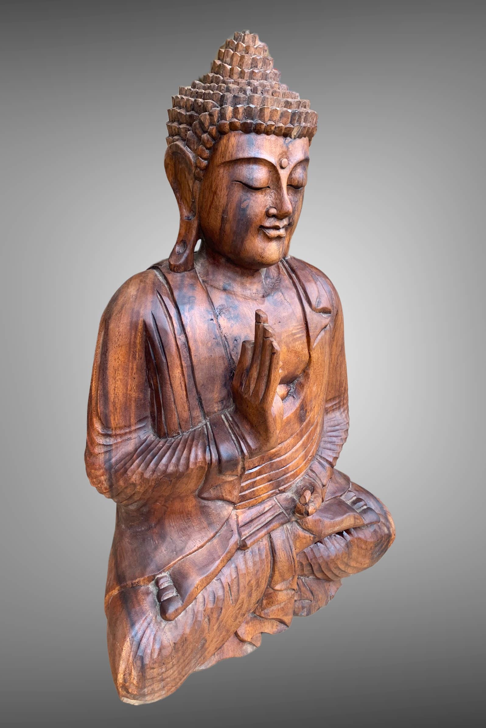 Batik Indah – Großhandel Skulptur – Buddha aus Holz sitzend – verschiedene Größen2