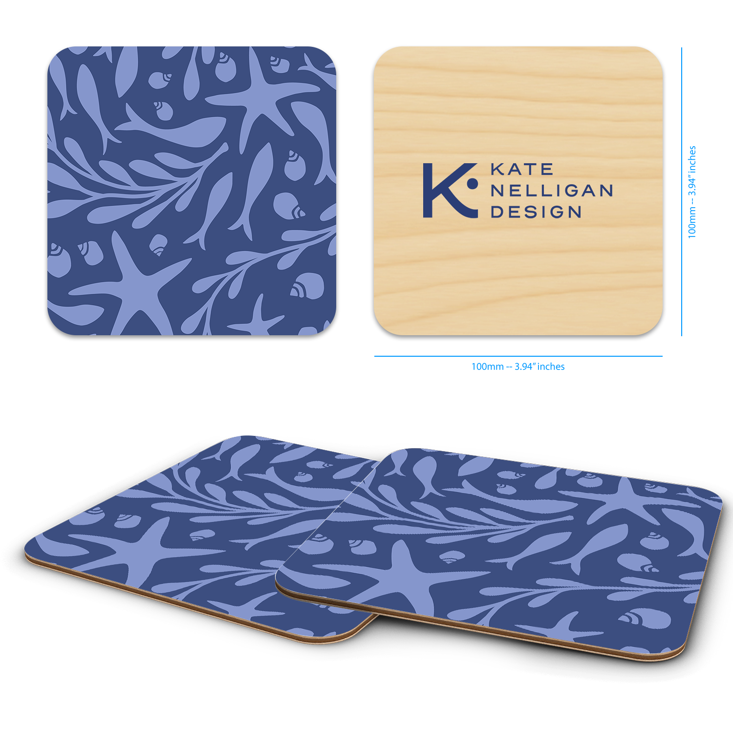 Trays4Us - Wholesale Coasters - Coastal 4"x4" Coaster Sets  By Kate Nelligan13