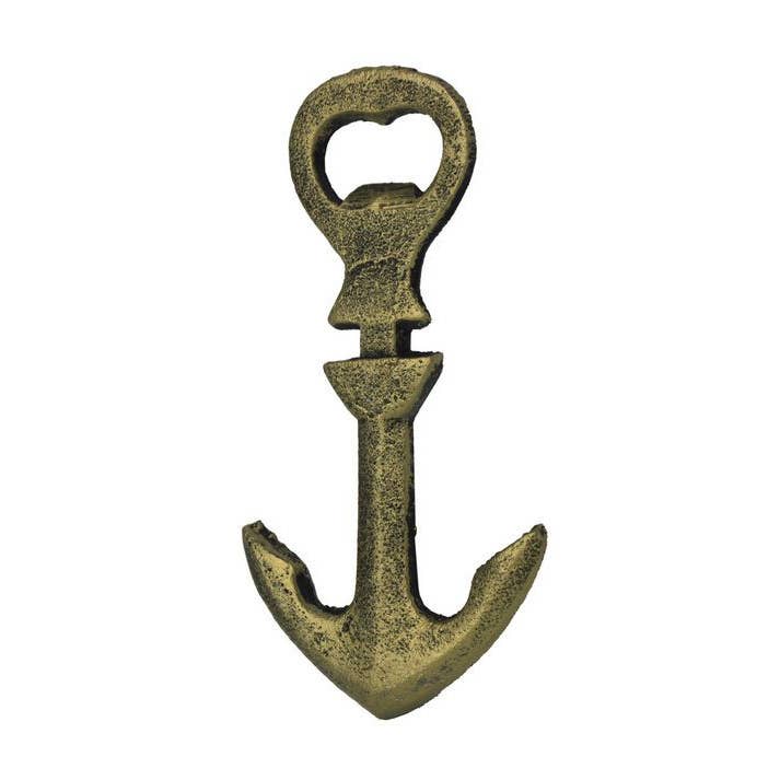 Hampton Ironworks - Wholesale Bottle/wine opener - Rustic Gold Cast Iron Anchor Bottle Opener 5"2