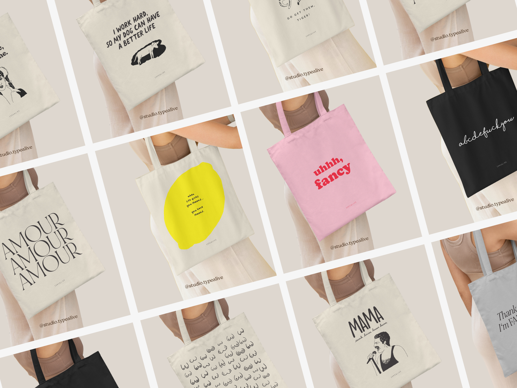 typealive - Wholesale Grocery/Shopping Bag - Mystery Box / 15 Cotton Bags1