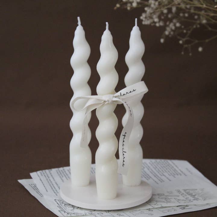 Twisted Taper Candle - Soy Candle for wholesale by Aguas Claras Organics