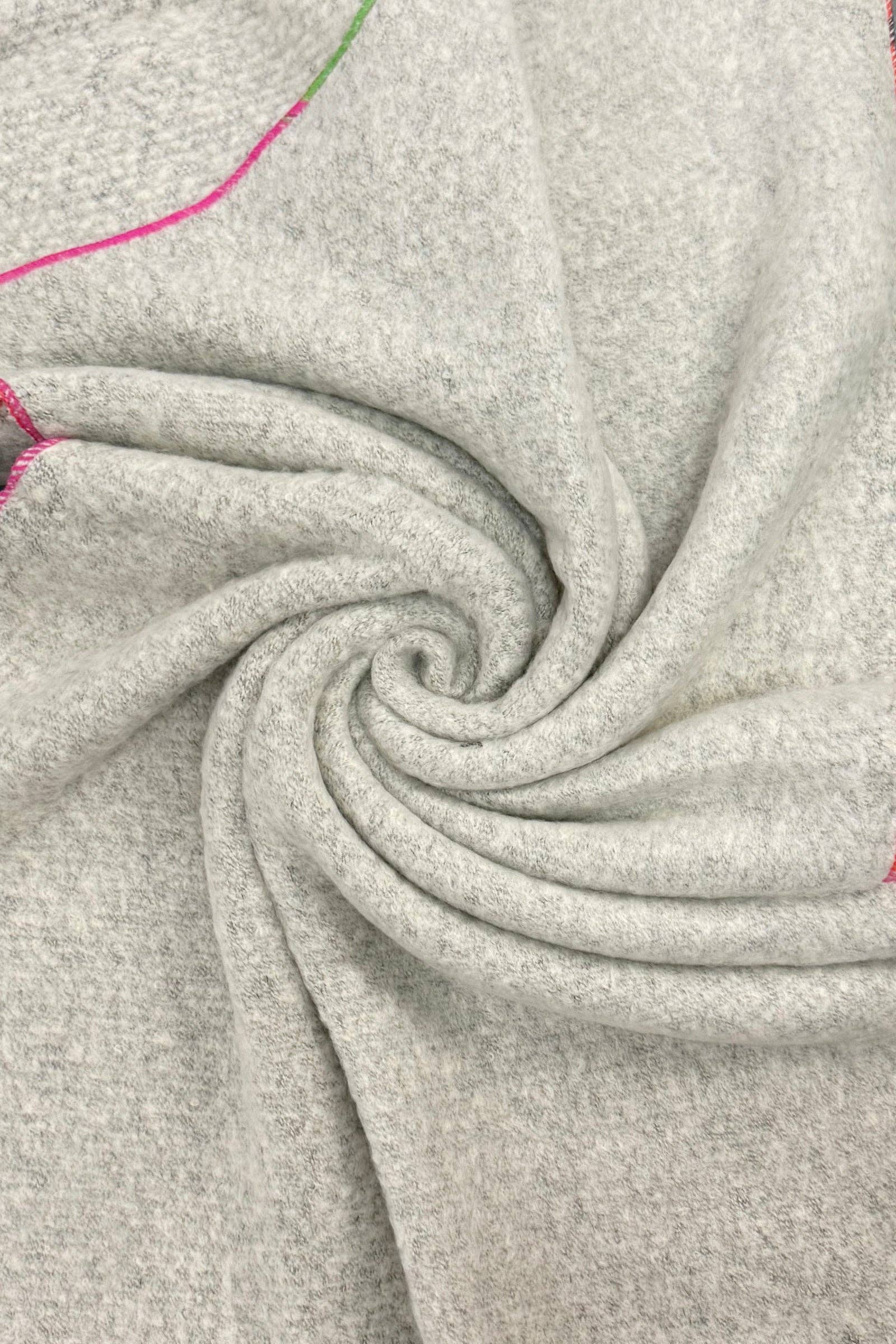 Fashion Scarf World - Wholesale Scarf - Women's - Plain Contrast Stitch Wool Diagonal Edge Scarf7