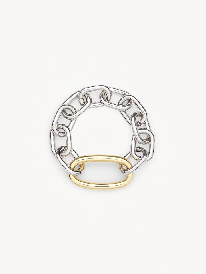 Bracciale a maglie ovali intercambiabili in argento per la vendita all'ingrosso da parte di MACHETE