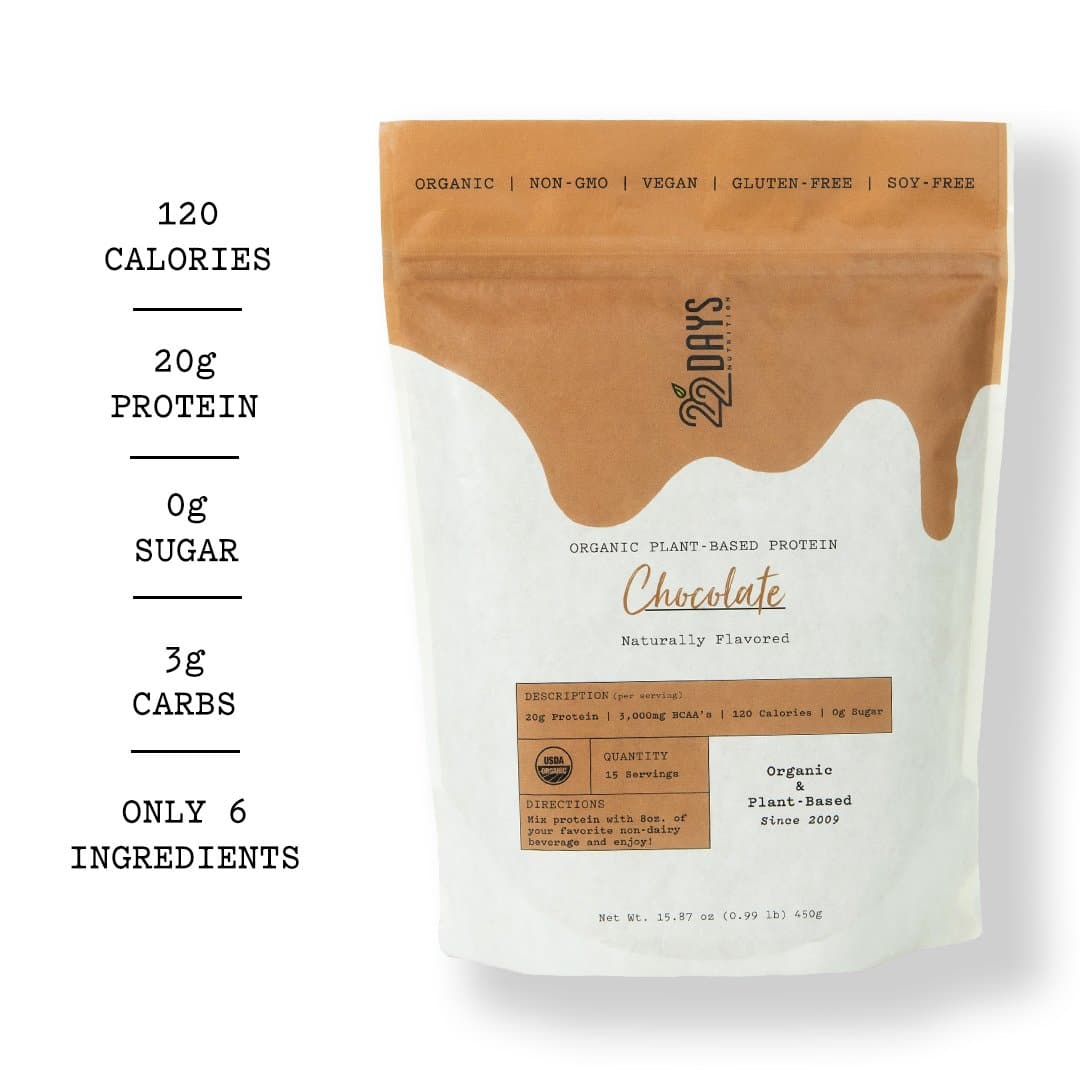 22 Days Nutrition - Vente Poudres protéinées/superaliments - Poudre de protéines végétales biologiques (20 g de protéines, faible teneur en glucides)7