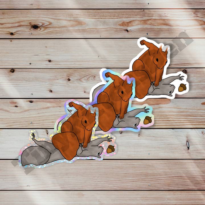 Adesivo in vinile con scoiattoli divertenti per la vendita all'ingrosso da parte di TinyKittensDen