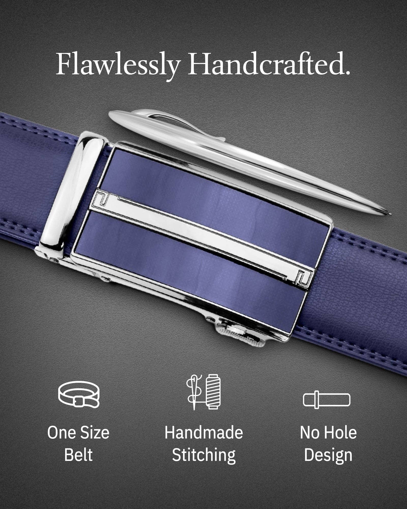 Access Denied Accessories - Venta al por mayor Cinturón - Hombre - Cinturones de Cuero con Trinquete para Hombre con Hebilla Deslizante Automática31