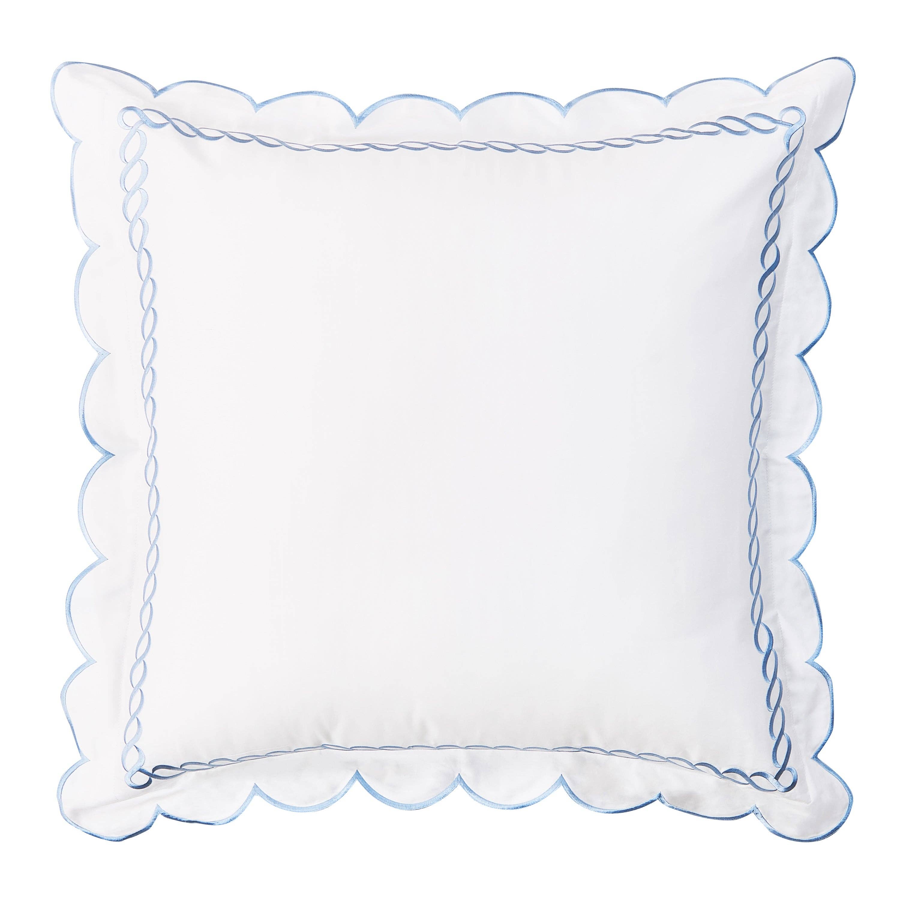 Mélange Home - Vente Taies/housses d'oreiller - Paire de taies d'oreiller Euro en coton avec broderie corde festonnée, 600 fils8