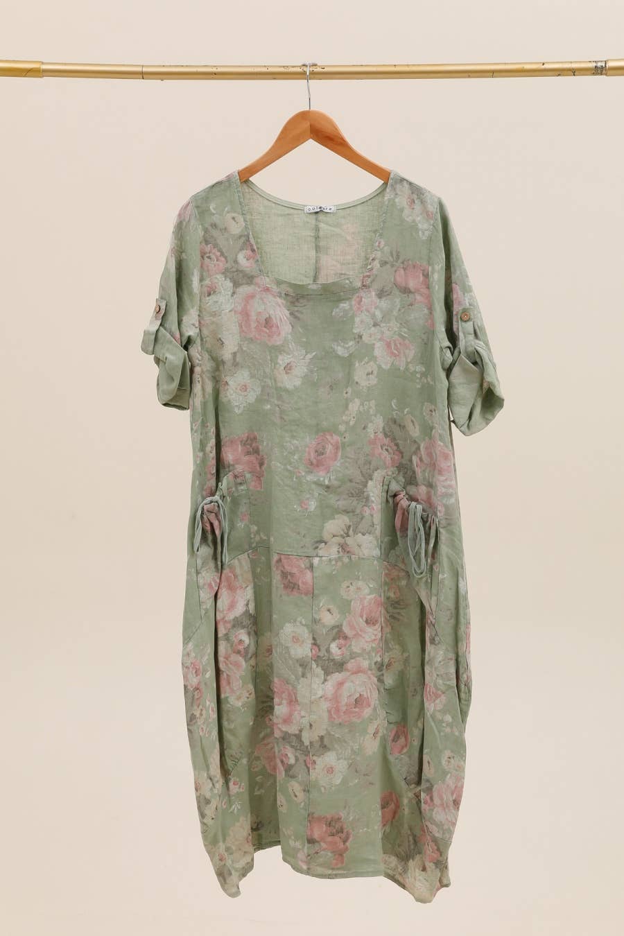 la maison des fibres naturelles – Großhandel Kleid – Damen – Leinenkleid mit floralem Muster, 100 % Leinen, Modell 6796753