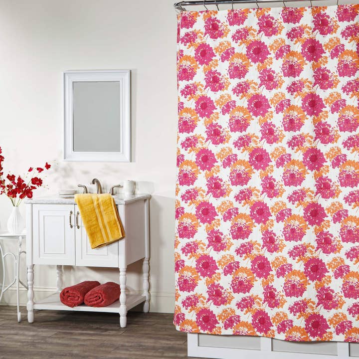 Fairy Flamingo Shower Curtain - Floral Print for wholesale by Thomasville at Home