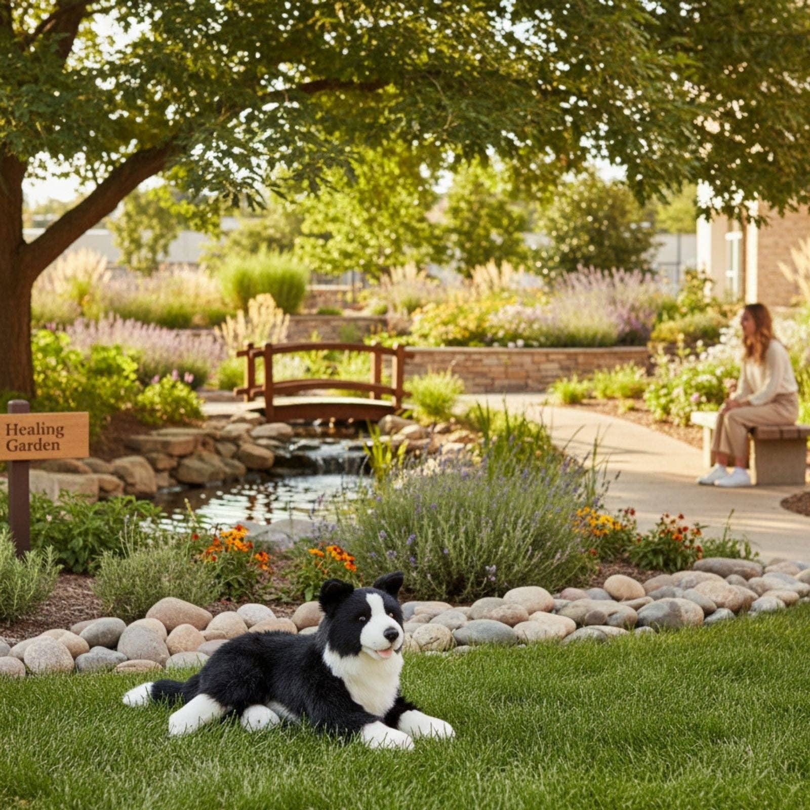 Bocchetta Plush Toys - Venta al por mayor Peluche - Perros - Starsky - Border Collie - 40 cm tumbado1