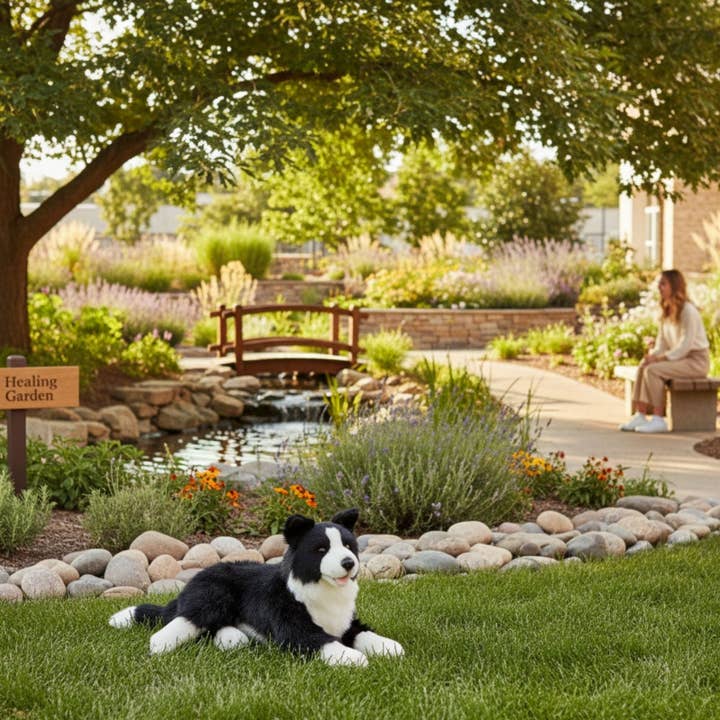 Bocchetta Plush Toys - Venta al por mayor Peluche - Perros - Starsky - Border Collie - 40 cm tumbado1