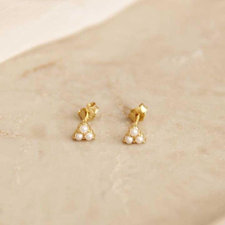 MAIVE - Wholesale Stud/Post Earrings - Trio Pearl Studs