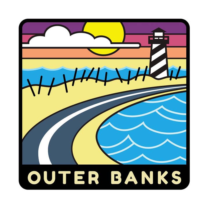 Outer Banks Squared Sticker for wholesale by Commonwealth Outdoor