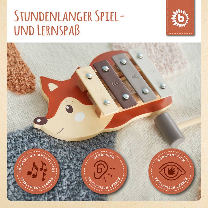 Bieco Spielwaren - Wholesale Musical Toy - Kids & Baby - Mini Xylophone Fox FSC®6