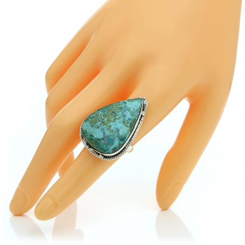 UniArt - Wholesale Cocktail/Statement Ring - Azurite drop ring and 925 silver4