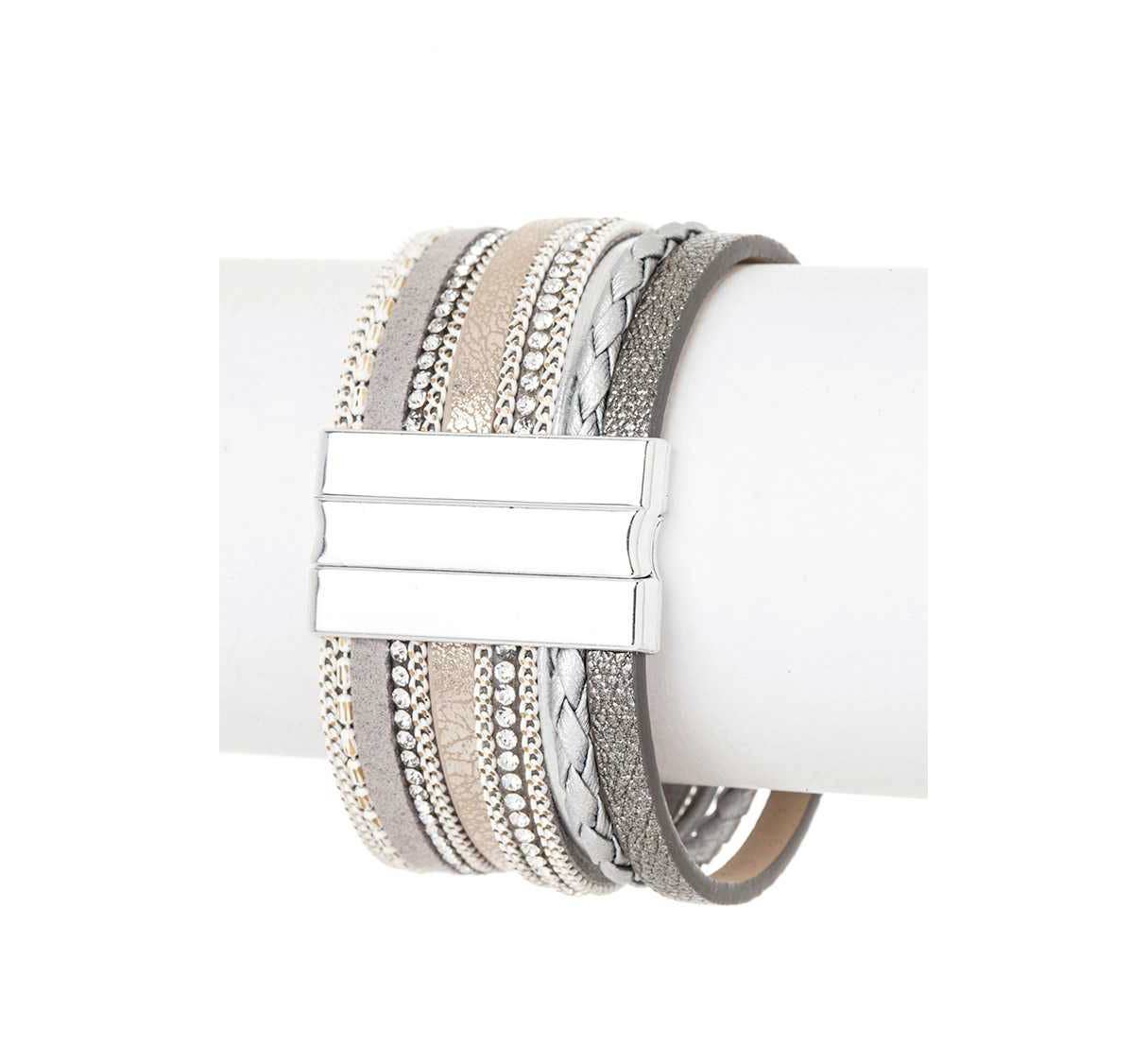 Artini Accessories - Wholesale Cuff Bracelet - Genuine Stone Mix Media Magnetic Cuff3