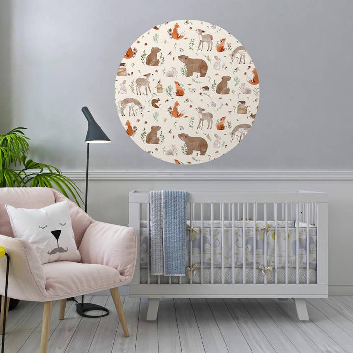 Wallpaper Circle - TINY FOREST (COLOR) - Forest animal wallpaper for wholesale by Walloha