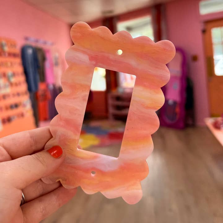 Hellrosa & Pfirsich Marmor Steckdosenabdeckungen für den Großhandel von Sunshine Studio