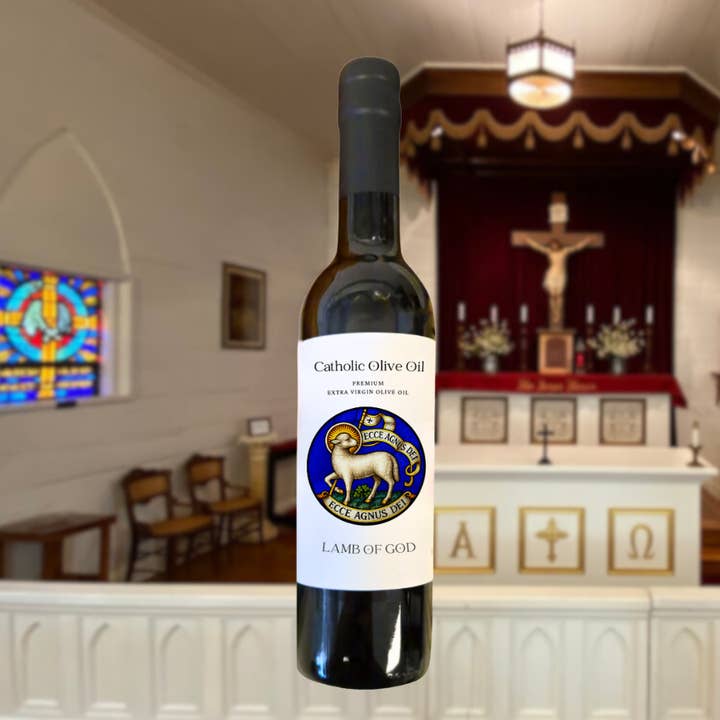Lamb of God Extra Virgin Olive Oil for wholesale by Catholic Olive OIl
