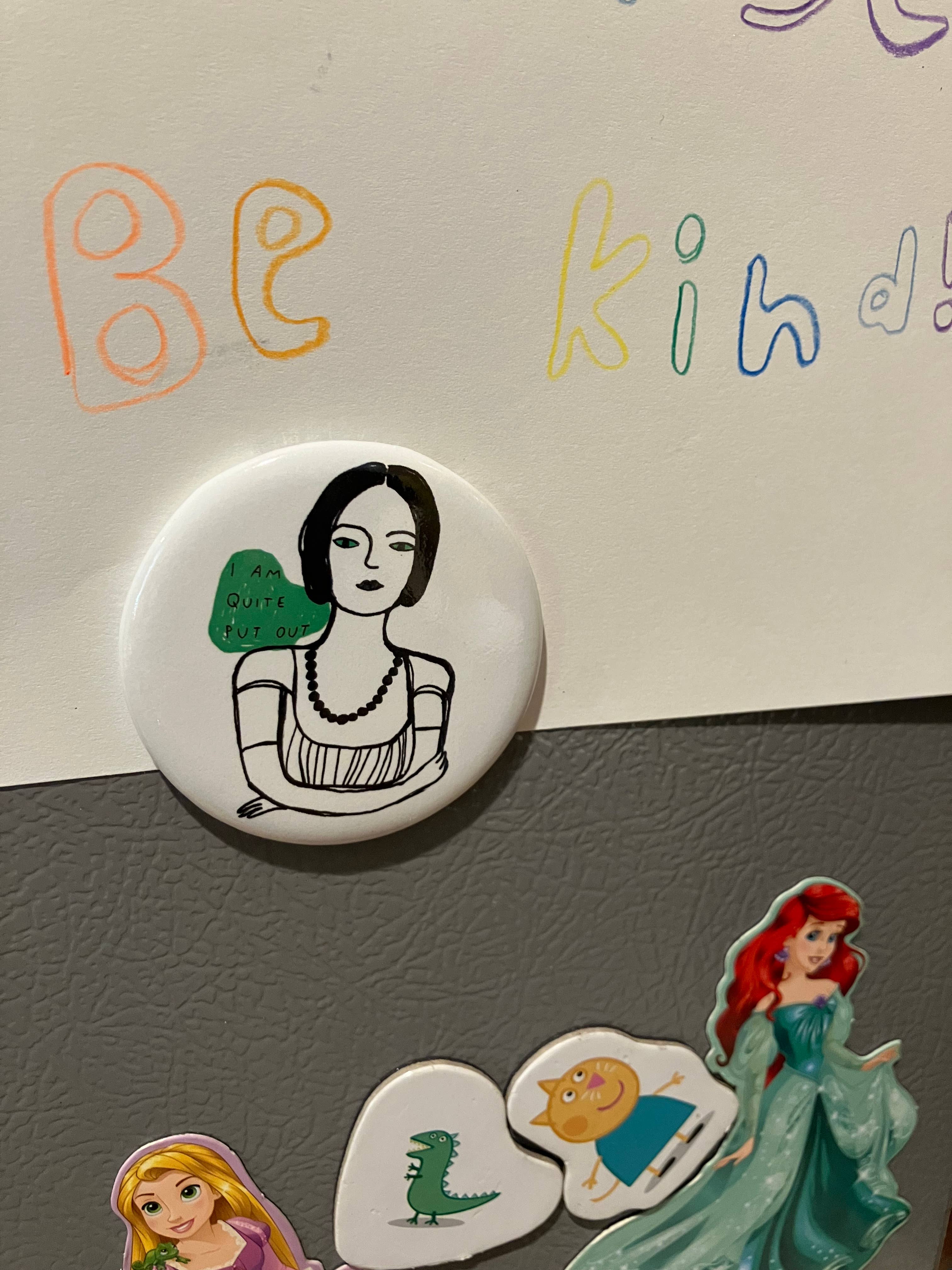 Colleen Harrington Studio - Vente Aimants - Aimant rond de 2,25 pouces - Je suis assez épuisé3