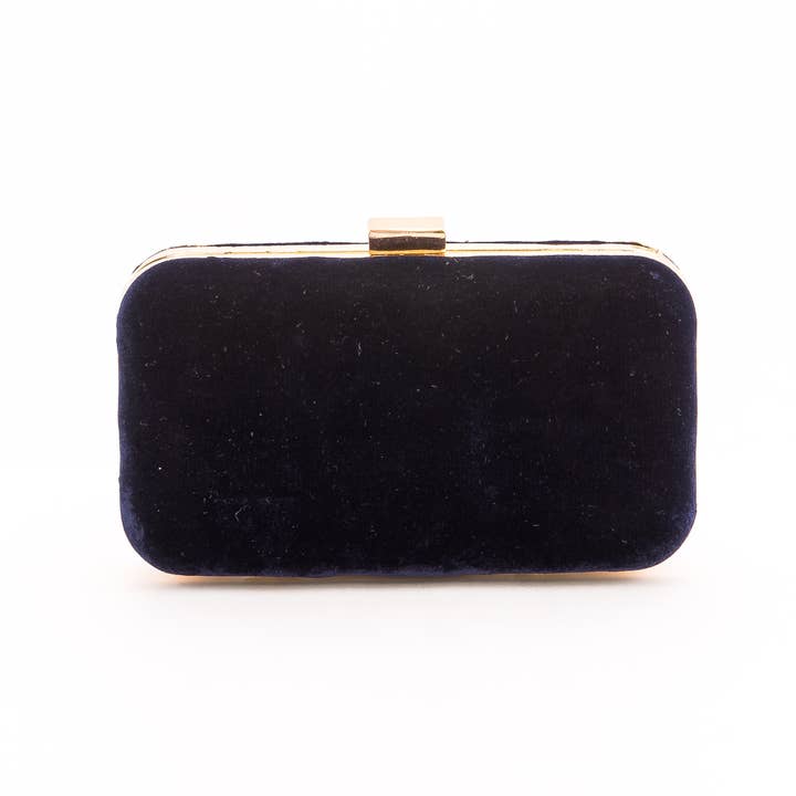 Magazine Clothing - Wholesale Clutch Bag - Women's - Dark Navy Velvet Clutch 3