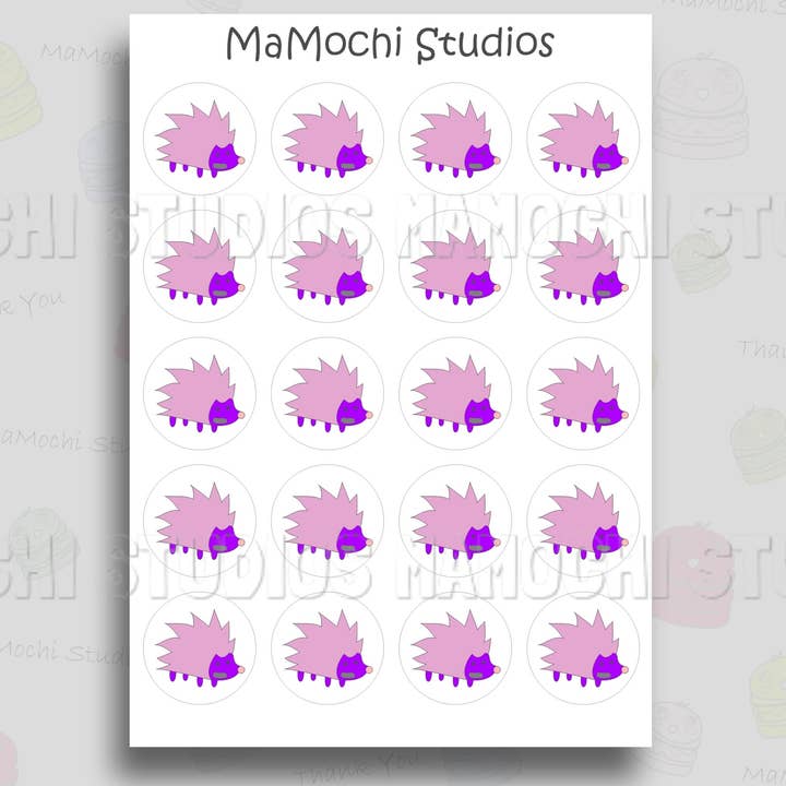 Sticker Sheet - Label Stickers Hedgehog - Letters - Notes for wholesale by MaMochi Studios