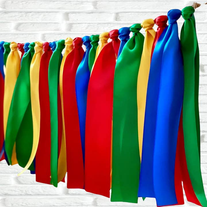 The Party Teacher - Wholesale Bunting/Garland - Primary Colors Ribbon Bunting