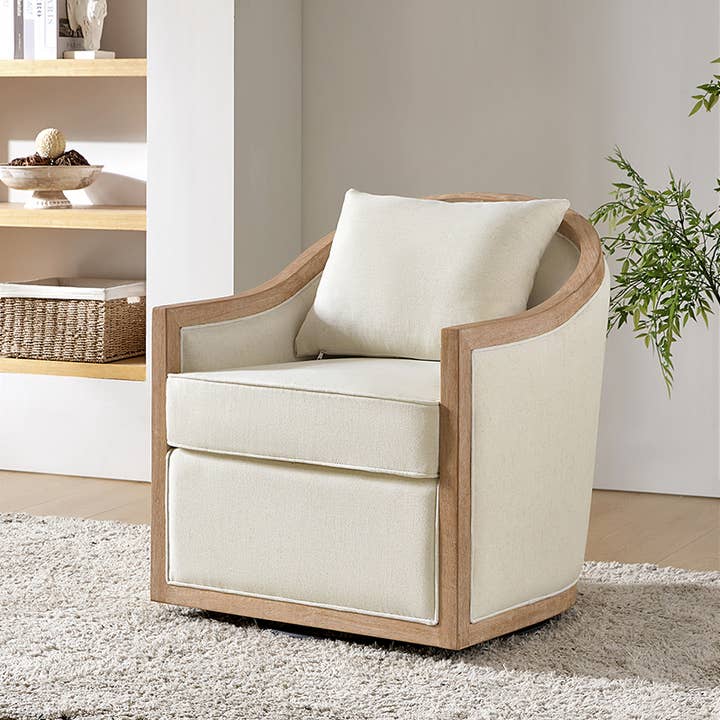 Paul Jess Farmhouse Solid Wood Swivel Chair for wholesale by Karat Home