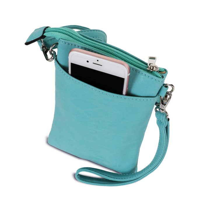 22 Tote - Wholesale Crossbody Bag - Women's - Laser Starburst Cell Phone Crossbody Wristlet