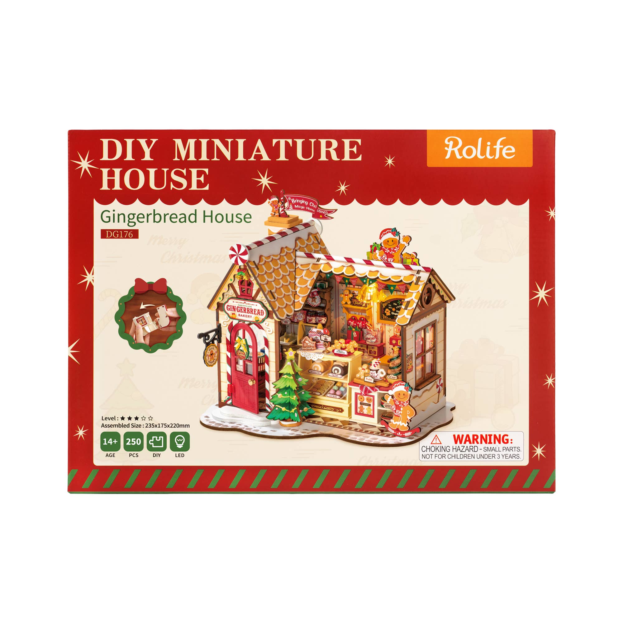 Robotime - Wholesale DIY Craft Kit - DG176 Rolife Gingerbread House Xmas DIY Miniature House1