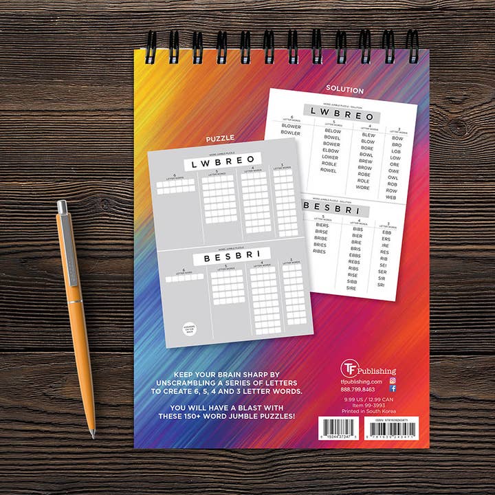 TF Publishing - Paper Goods - Vendita all'ingrosso Puzzle - Adulti - Blocco puzzle a spirale del libro puzzle di parole Jumble5