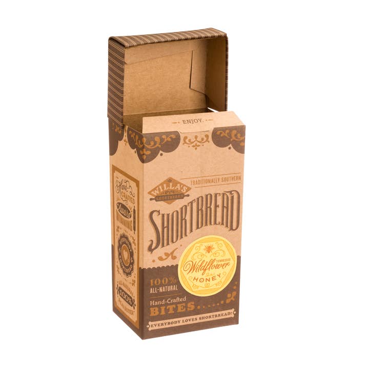 Willa's Shortbread - Wholesale Cookie - Wildflower Honey Shortbread - Fliptop Kraft Box1