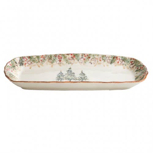 Natale Rectangular Tray - Christmas for wholesale by Arte Italica & Crown Linen Designs