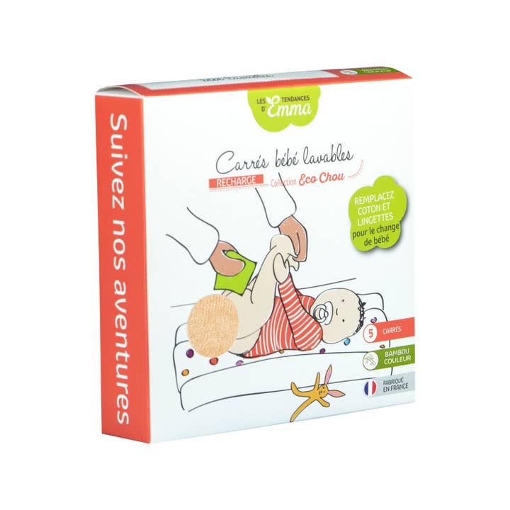 Les Tendances d'Emma - Wholesale Diaper (Cloth) - Baby - 5 Emma squares for babies1
