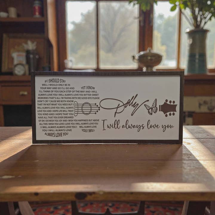 Crates Etc - Wholesale Sign - Dolly, unique, western, song lyrics, wedding, love, Tennesse1