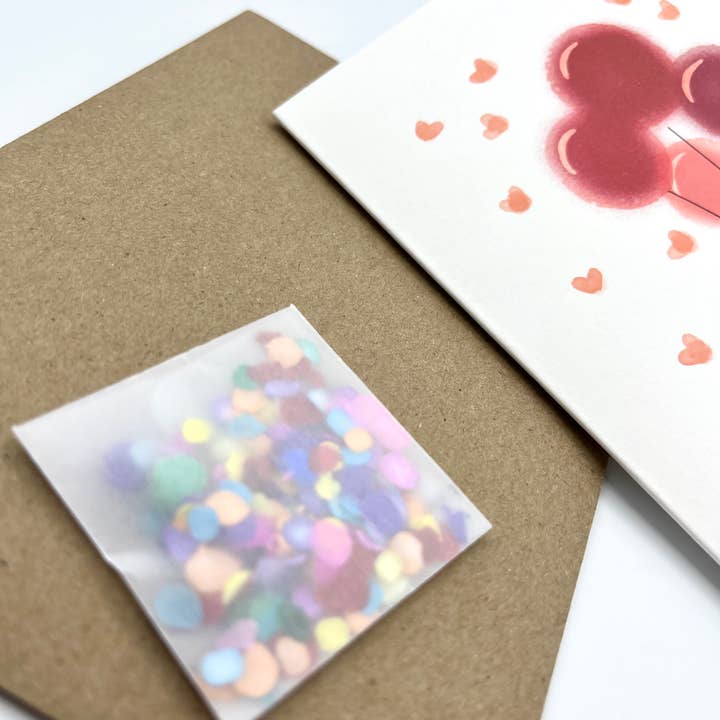 Red Watercolor Balloons Note Card - Celebrations Love Care for wholesale by Patricia Mulder