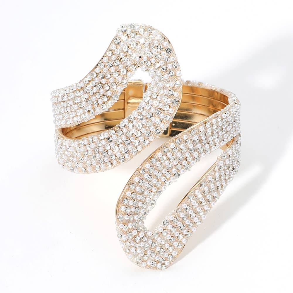 Sensibling Corp. - Wholesale Manchet-armband - Stenen Parel Geplaveide Avond Scharnierarmband1