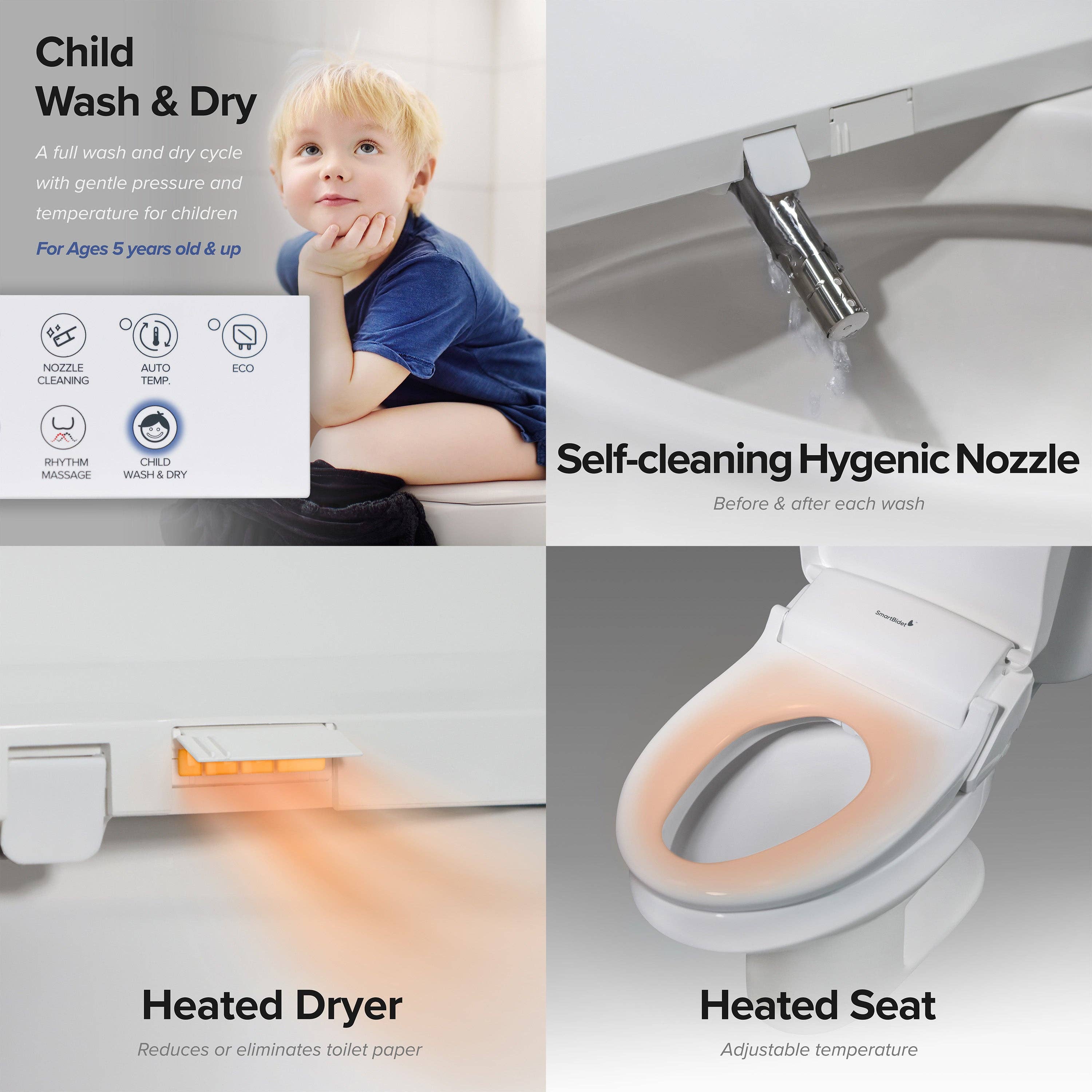 Kproduct4u - Wholesale Toilet Paper Holder - SmartBidet SB-1200 Advanced Electric Bidet Seat for Elongated Toilets with Remote Control (2 Types)9