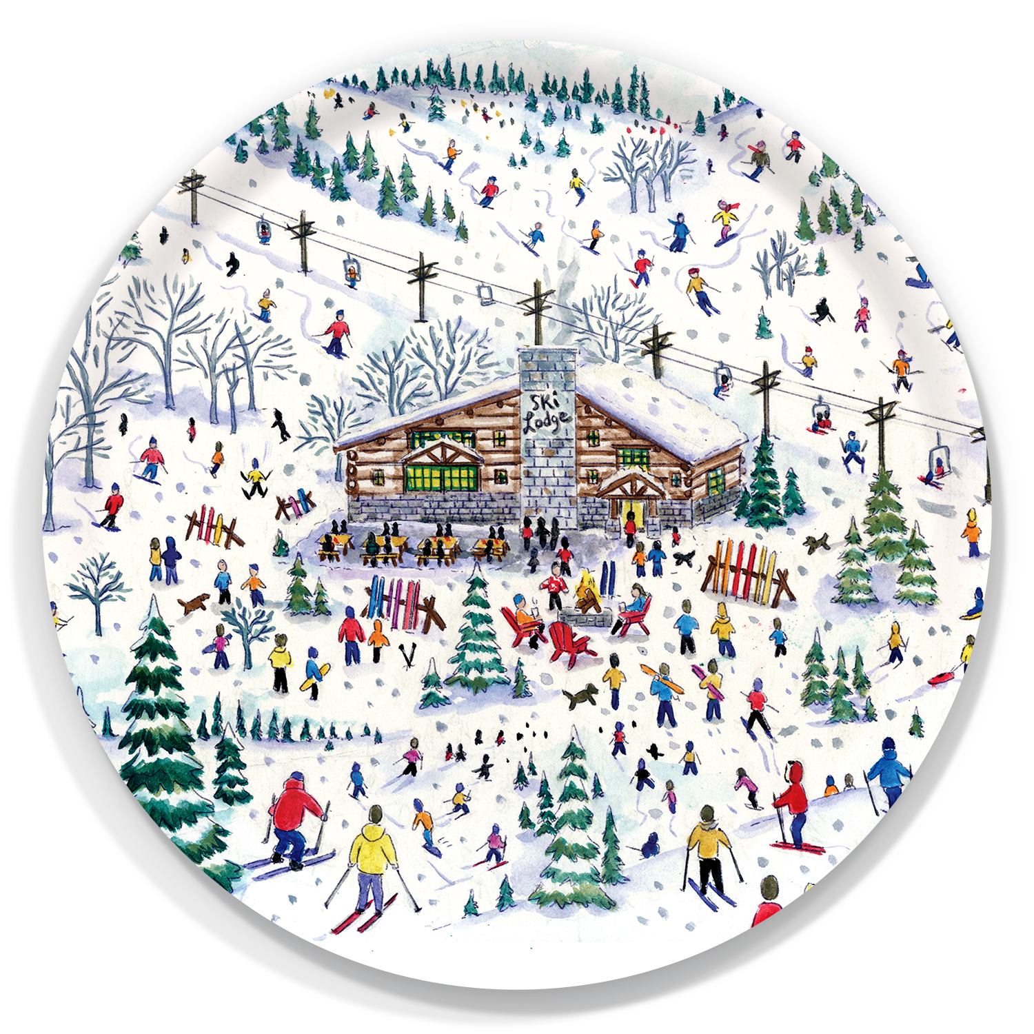 Trays4Us - Wholesale Serving Tray - Winter Tray - Ski Lodge Serving Tray by Michael Storrings1