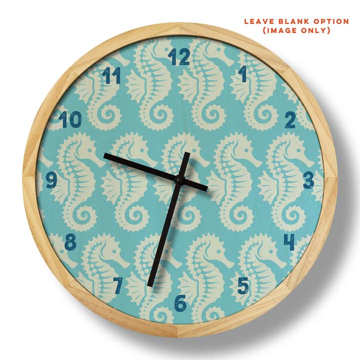 Local Time Clock Co. - Vendita all'ingrosso Orologi da parete - Orologio da parete personalizzato Seahorse - 30,5 cm di diametro3