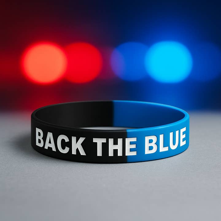 Police Support Bracelet - Back the blue - 100 pcs for wholesale by RapidWristbands