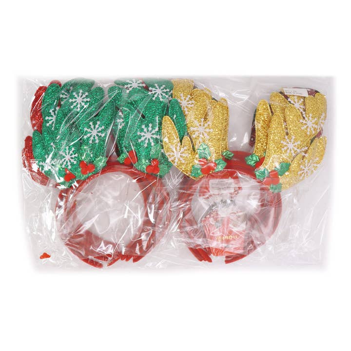 ASSORTED Kitsch Christmas Reindeer Antler Hairband for wholesale on Faire7