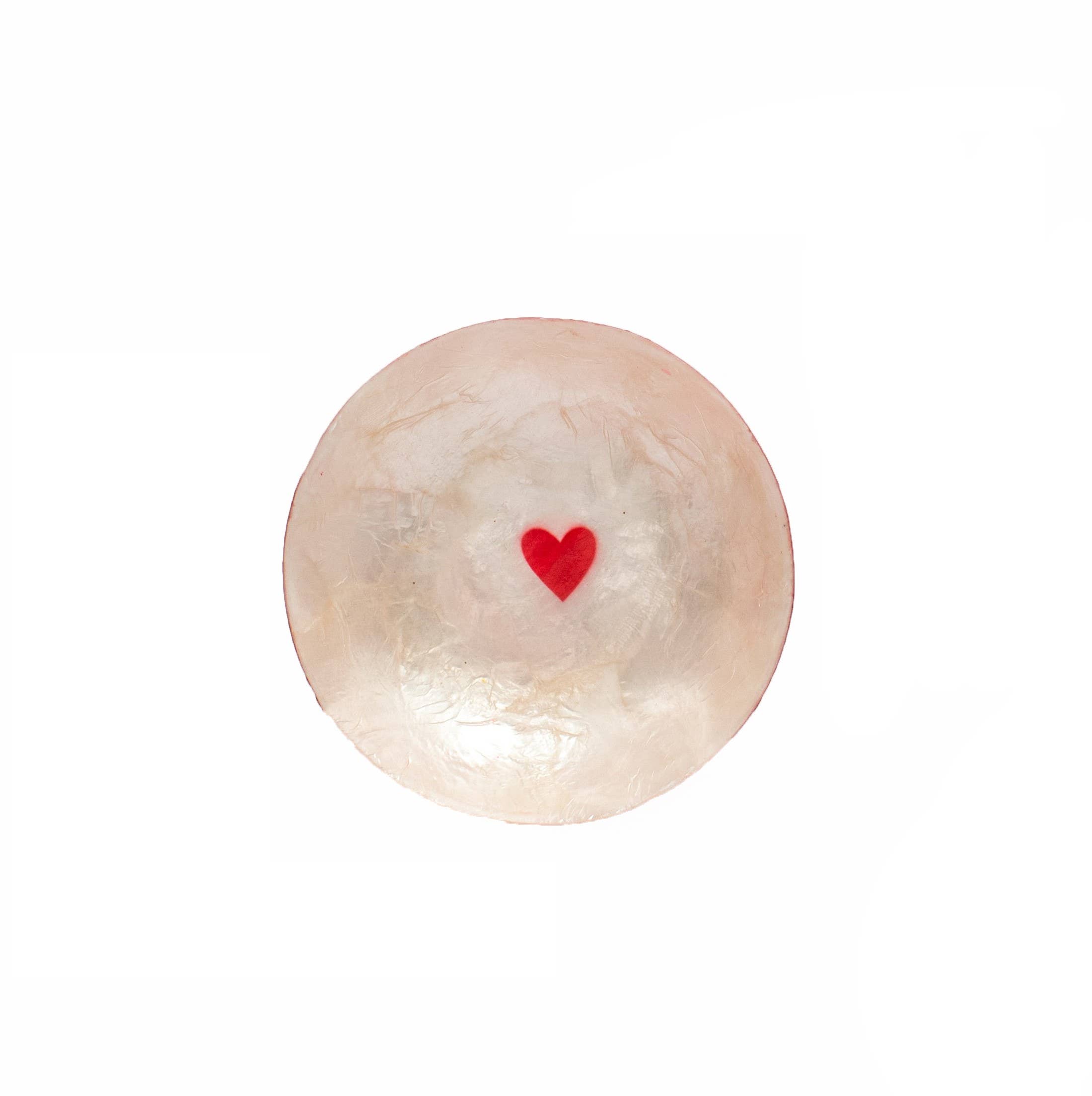 Dekorasyon Gifts  Decor - Wholesale Decorative Plate/Dish/Bowl - 3" Mini Capiz Bowl  w/Heart0