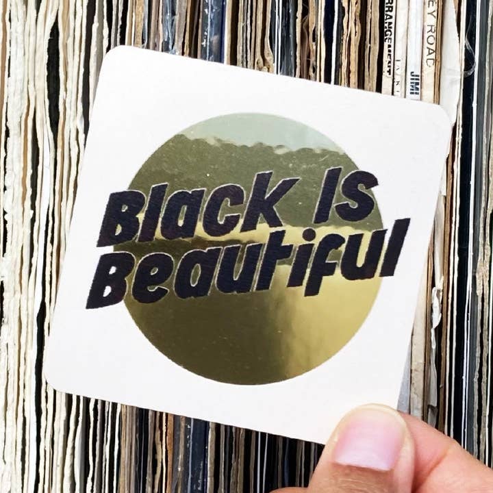 Sort er smukt guld klistermærke for engroshandel hos Art of Robert Liu-Trujillo