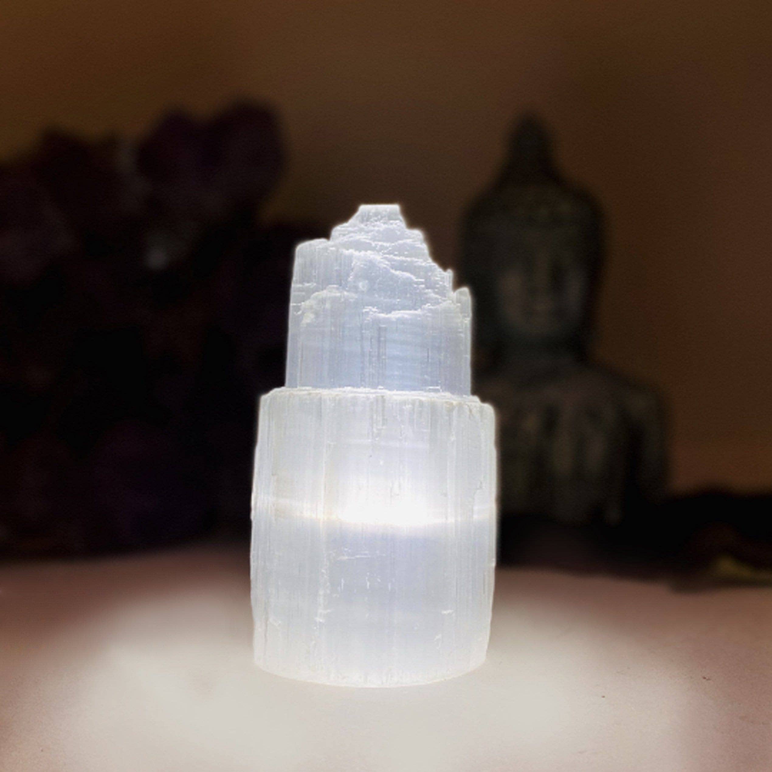 Rock Paradise - Wholesale Spiritual Stone/Crystal - Selenite Crystal Lamp - Nightlight with USB Cord 15CM2