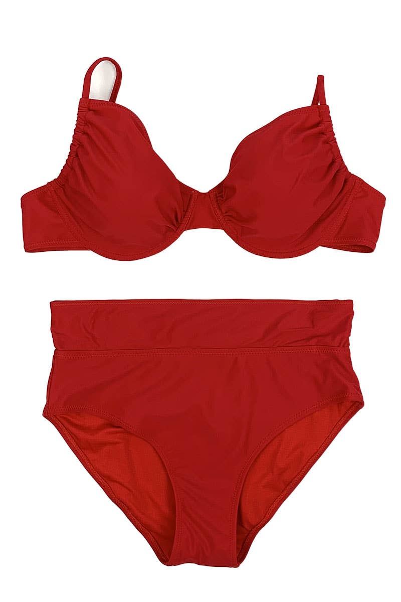 Belle Com'Elle - Venta al por mayor Traje de baño de dos piezas - Mujer - Traje de baño de bikini de cintura alta de talla grande/SY23384